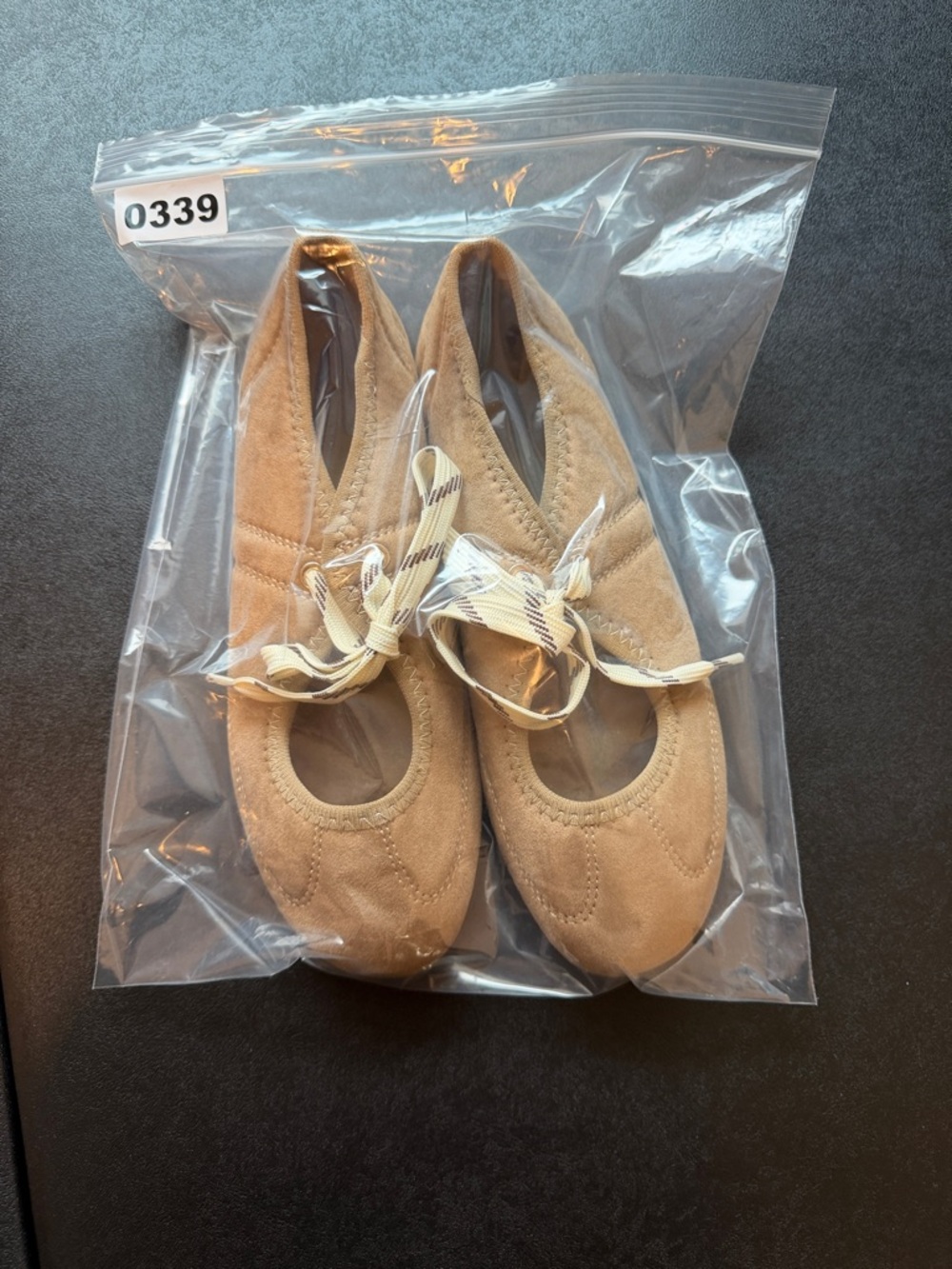 Women's Suede Tie-Front Lace Up Ballet Flats Mary Jane Shoes - Picture 7 of 9